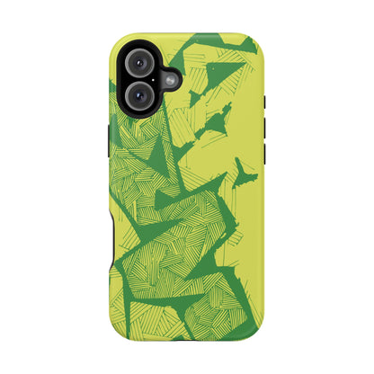 Electric Green and Gold Impact-Resistant Phone Case