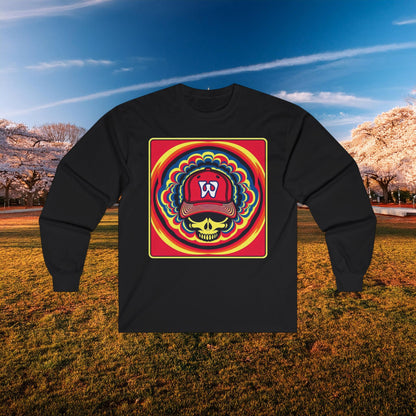 Psychedelic Funky W Skull Long Sleeve Tee