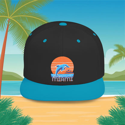 Miami Football Design Flat Bill Snapback