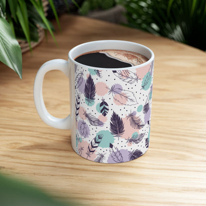 Feather Watercolor Ceramic Mug (11oz/15/oz)