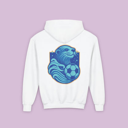 Sea Otter Soccer Logo Youth Hoodie