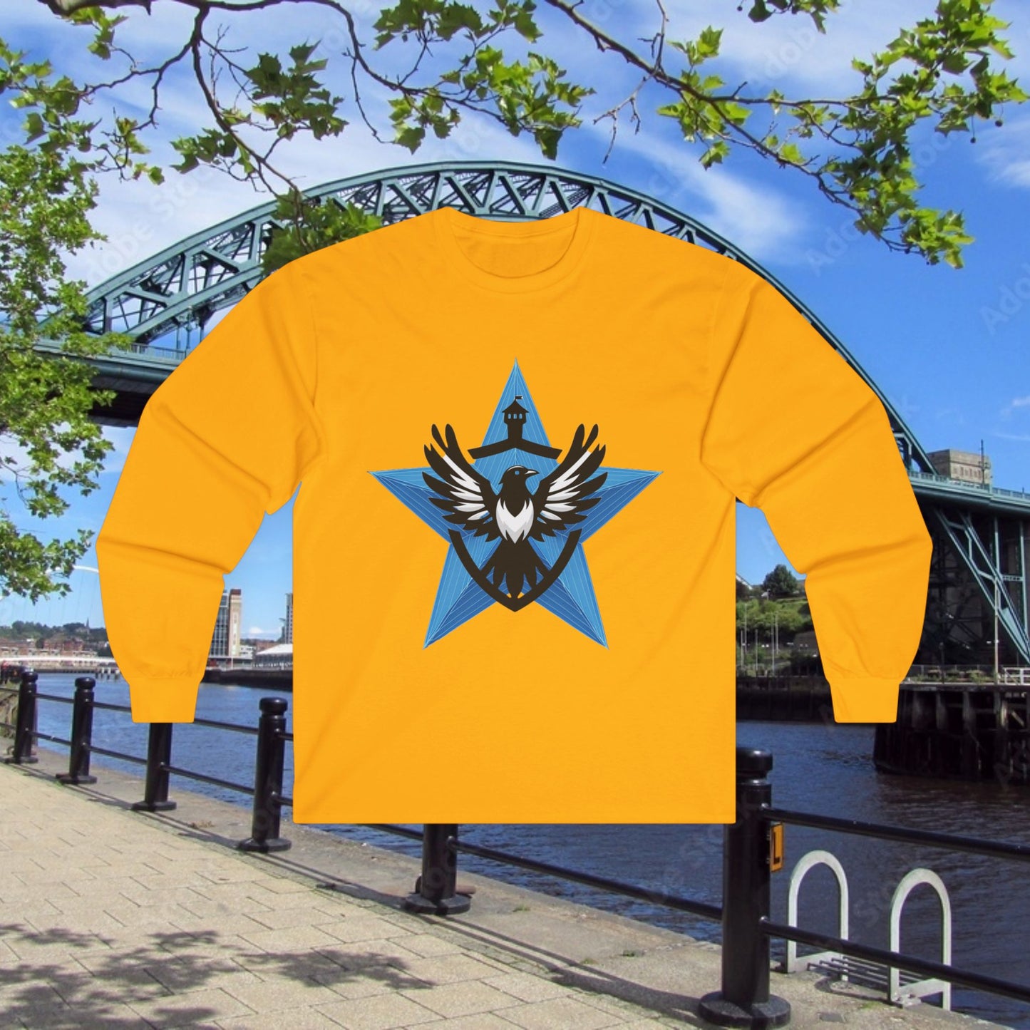 Newcastle United Blue Star Long Sleeve Tee