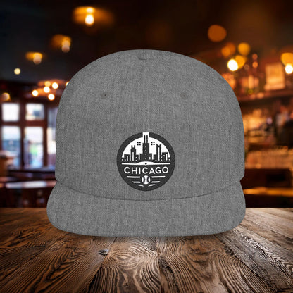 Chicago Black & White Baseball Flat Bill Snapback