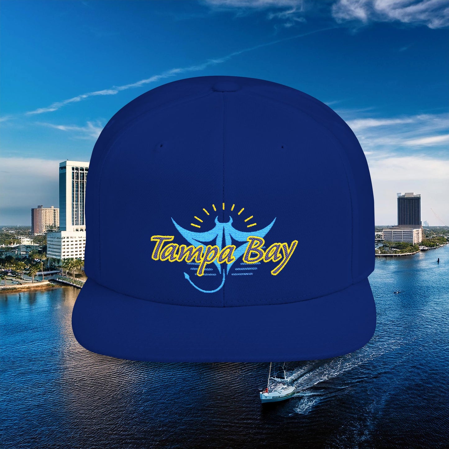 Tampa Bay Baseball Logo Flat Bill Snapback