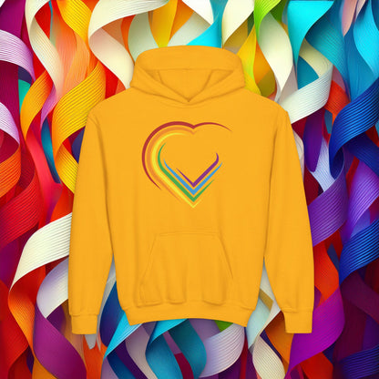 Rainbow Heart Youth Hoodie