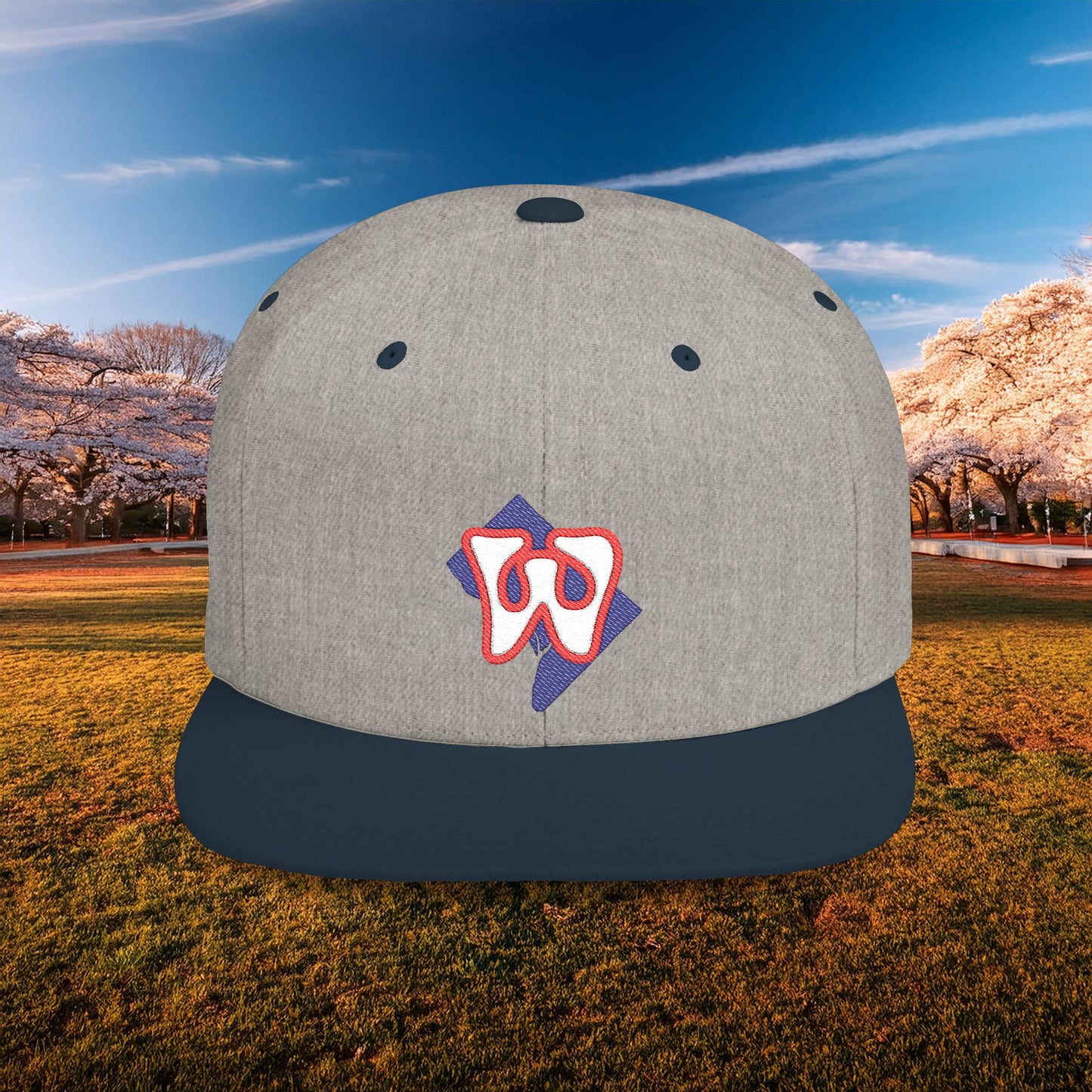 Washington Funky W Flat Bill Snapback - White