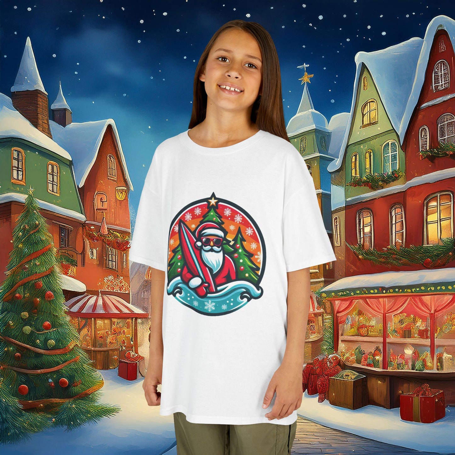 Catching Waves Santa Kids Tee