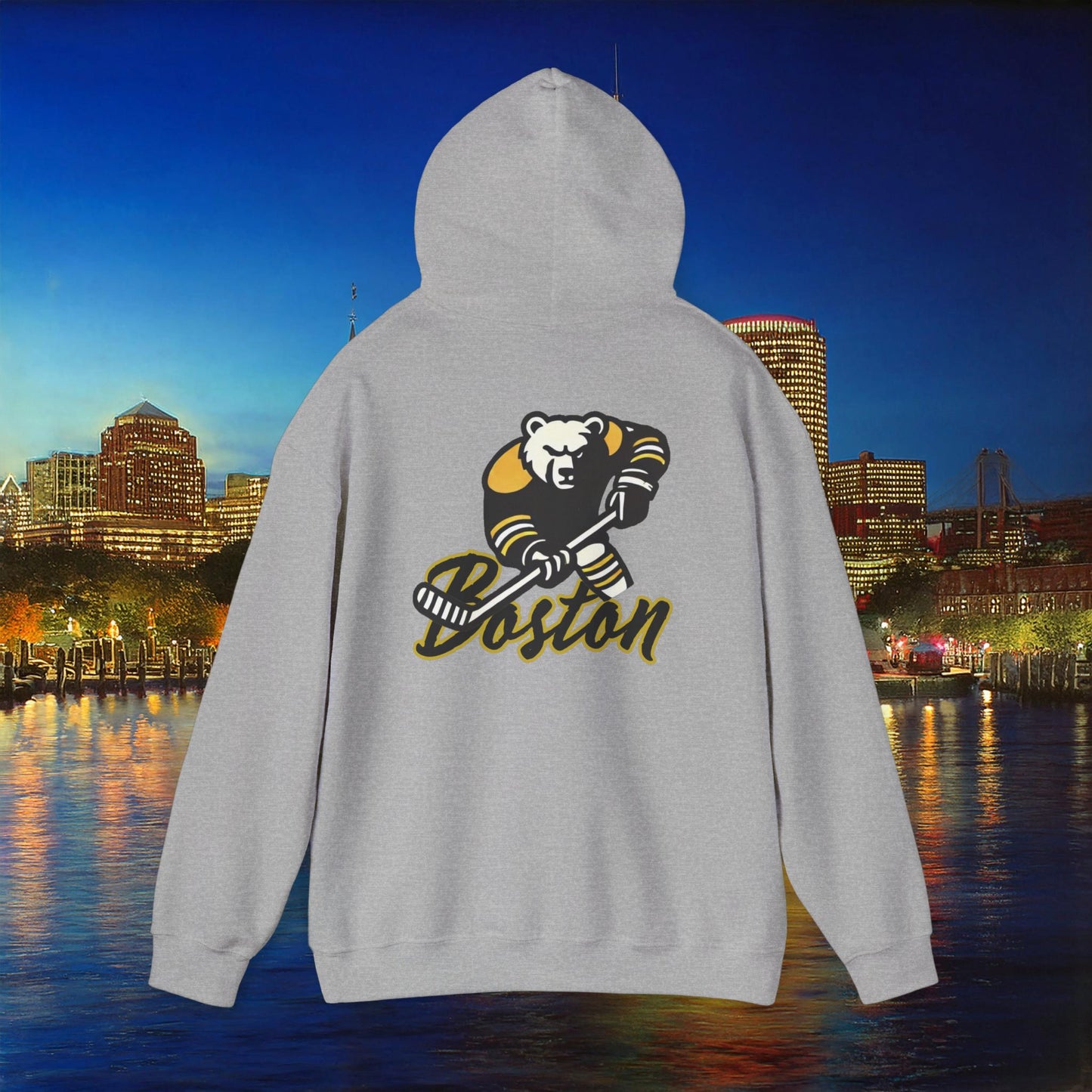 Boston Hockey Bear Hoodie