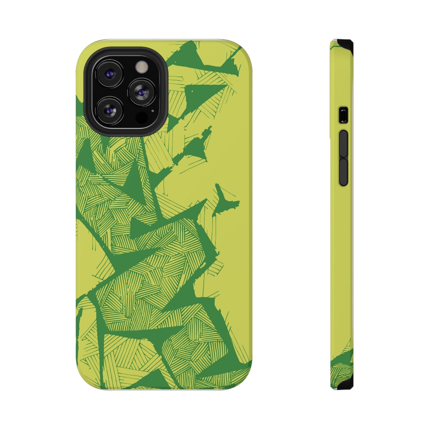 Electric Green and Gold Impact-Resistant Phone Case