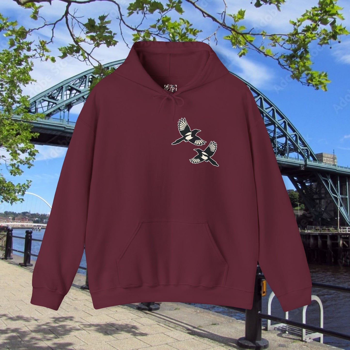 Newcastle United B&W Crest Hoodie