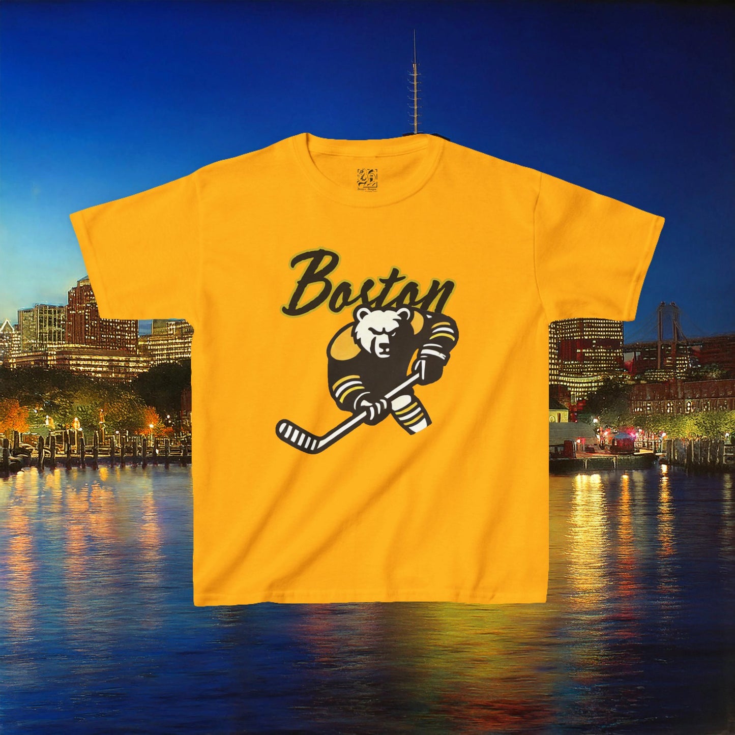 Boston Hockey Bear Kids Tee
