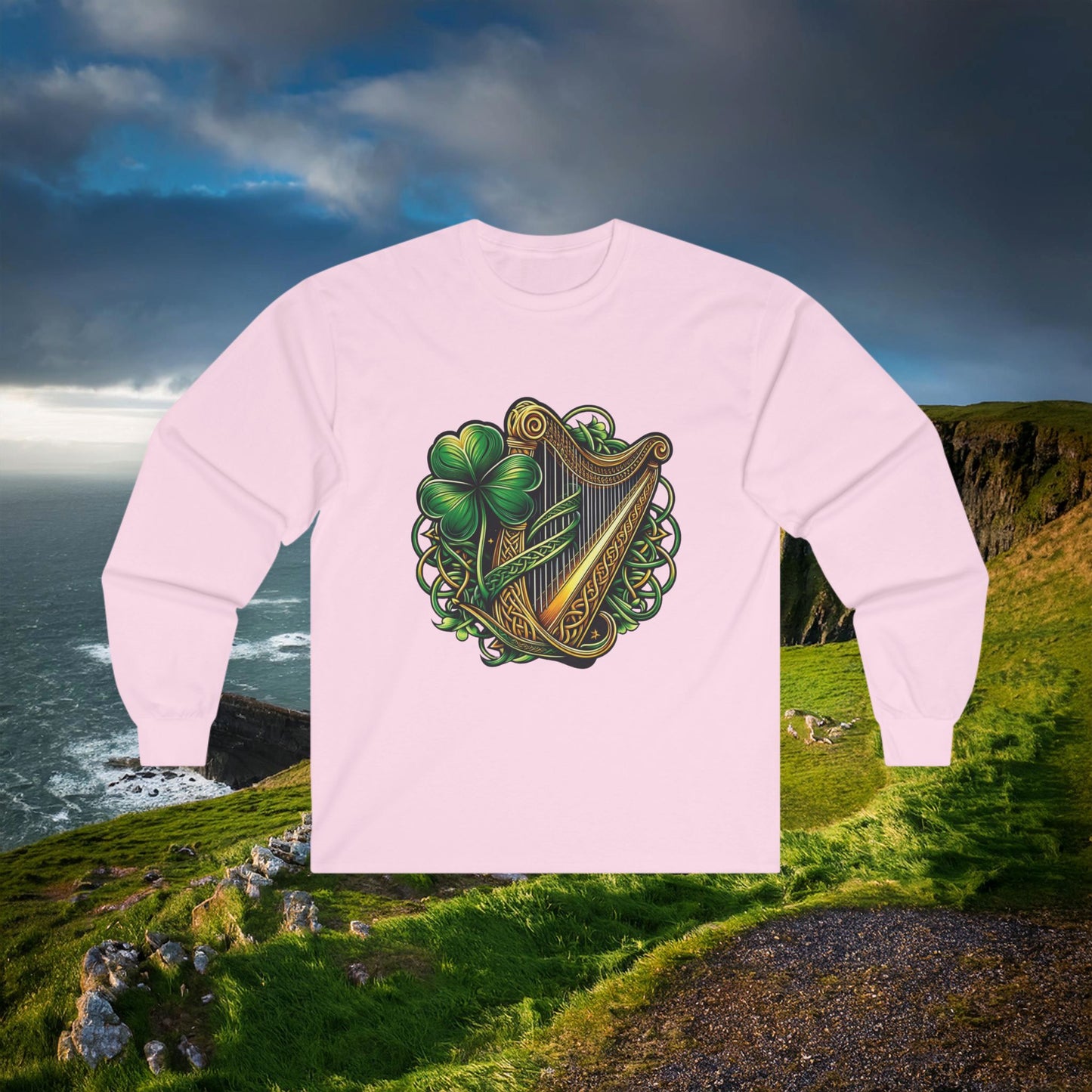 Irish Harp Long Sleeve Tee