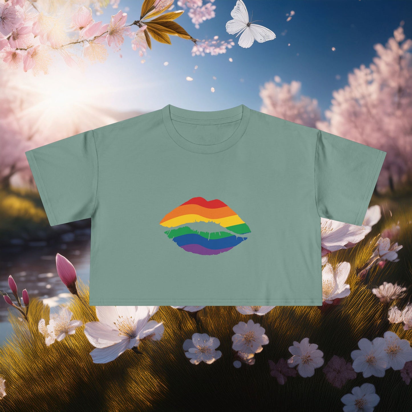 Rainbow Kiss Women's Crop Tee