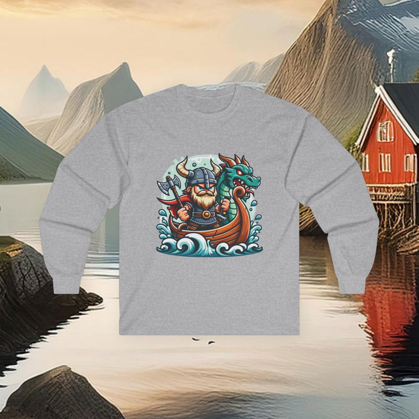 Viking and Dragon Long Sleeve Tee