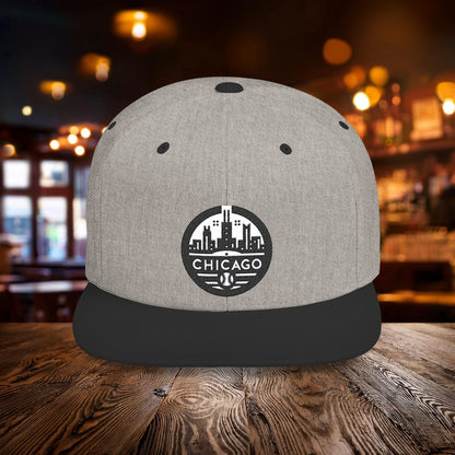 Chicago Black & White Baseball Flat Bill Snapback