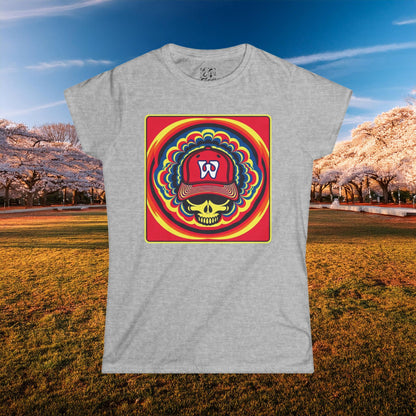 Psychedelic Funky W Skull Women's Softstyle Tee
