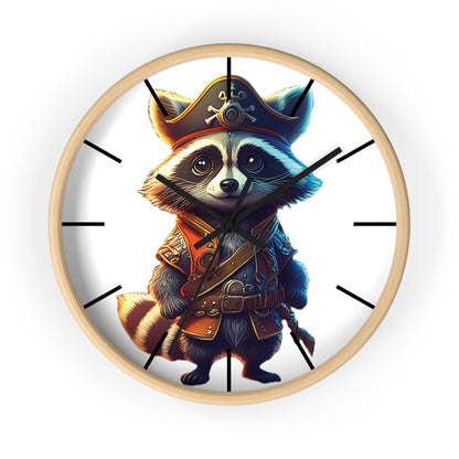 Raccoon Pirate Wall Clock