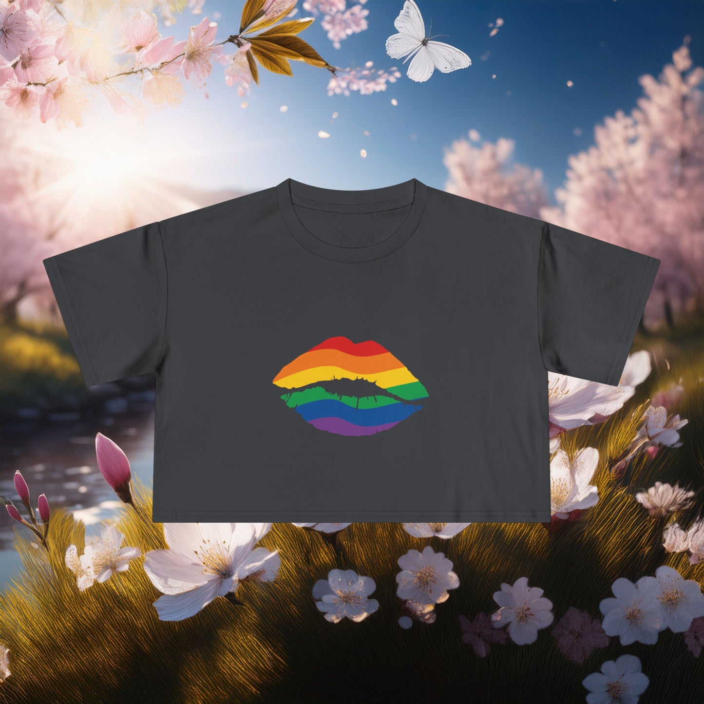 Rainbow Kiss Women's Crop Tee
