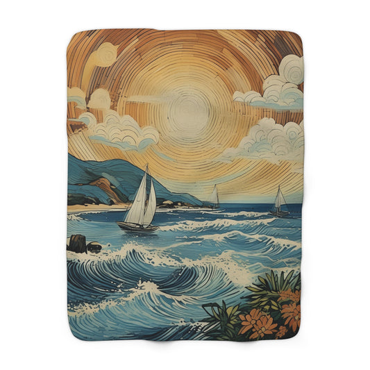 Sailing Weather Sherpa Fleece Blanket