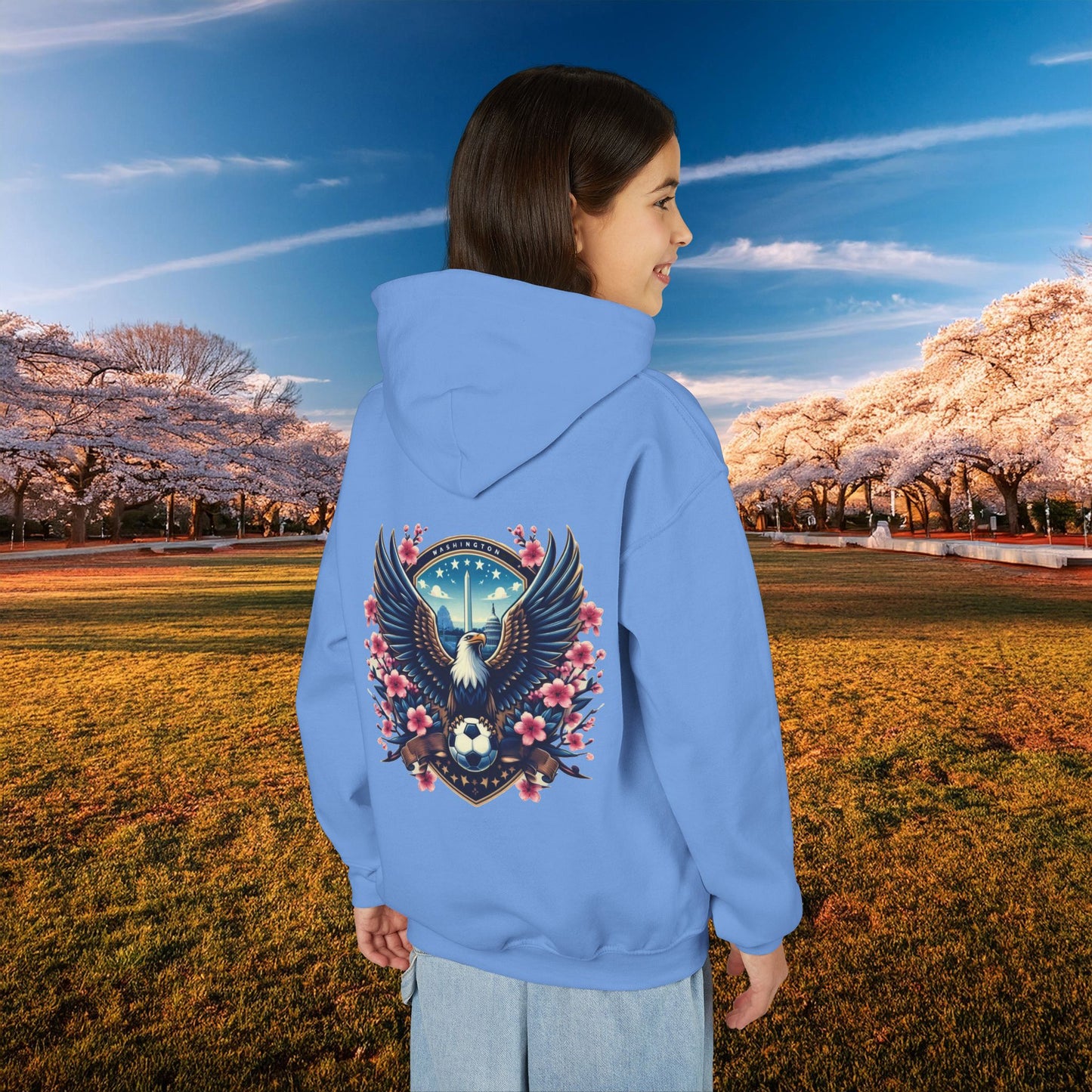 Washington Cherry Blossom Design Youth Hoodie