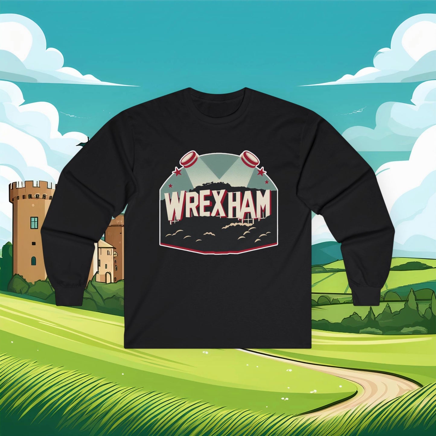 Wrexham Hollywood Sign Long Sleeve Tee