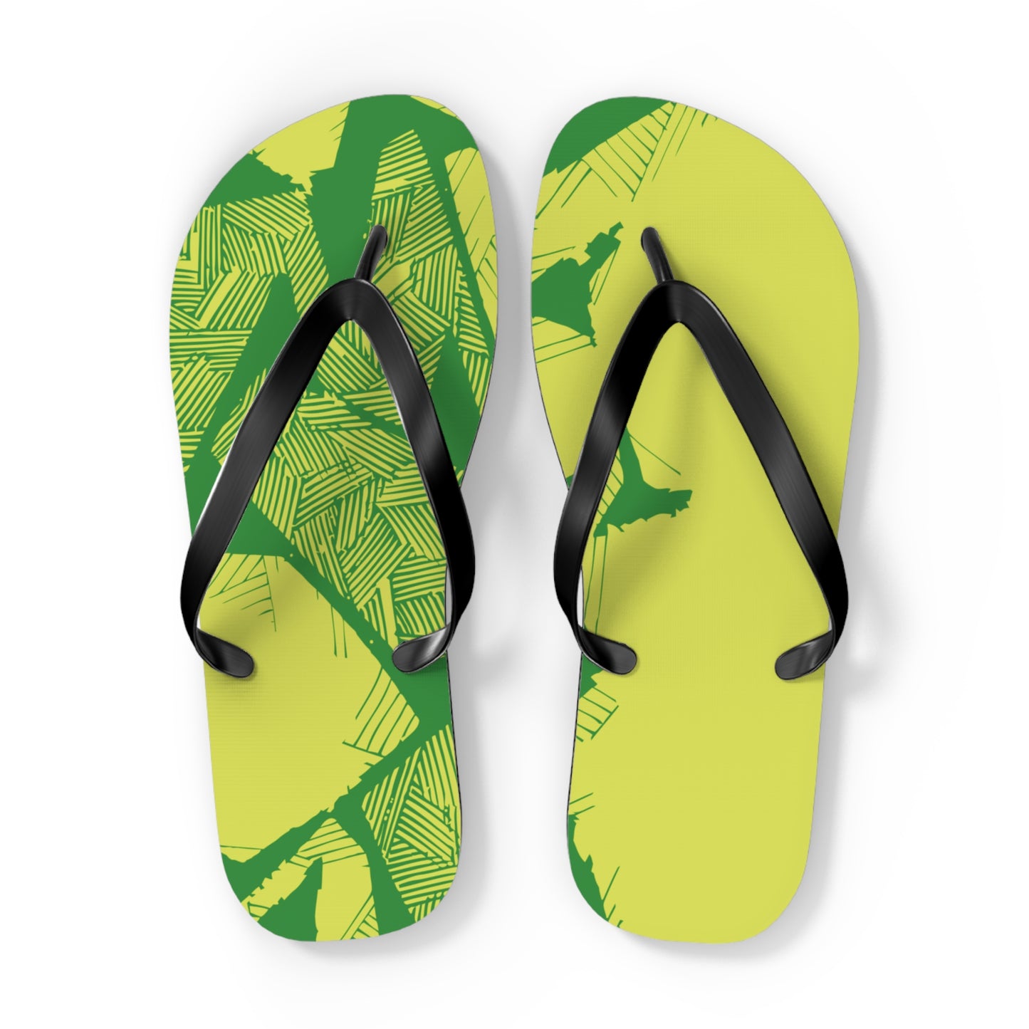 Electric Green and Gold Newcastle Flip Flops