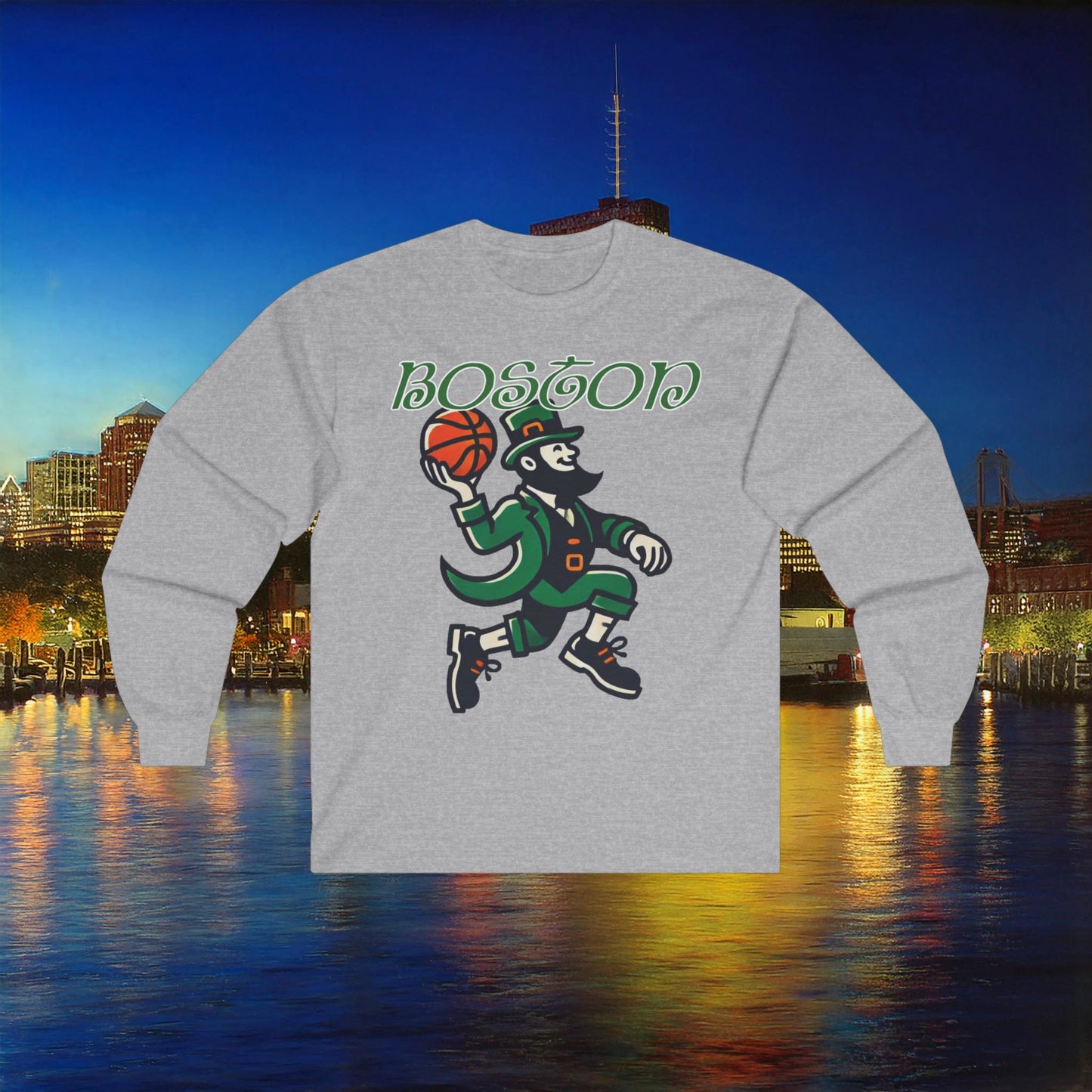 Boston Basketball Logo Long Sleeve Tee
