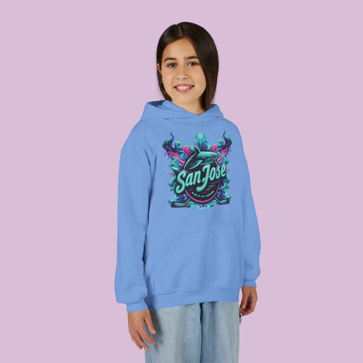 San Jose Hockey Neon Youth Hoodie