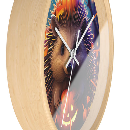 Halloween Hedgehog Wall Clock