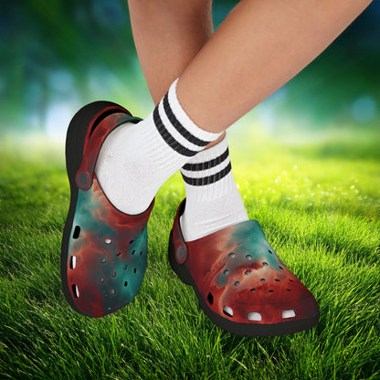 Red Galaxy Kid's Foam Clogs