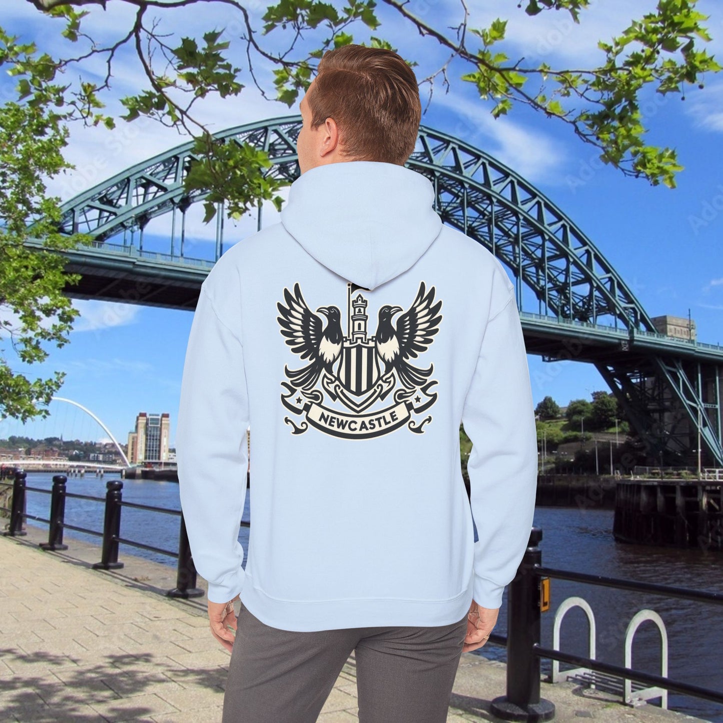 Newcastle United B&W Crest Hoodie