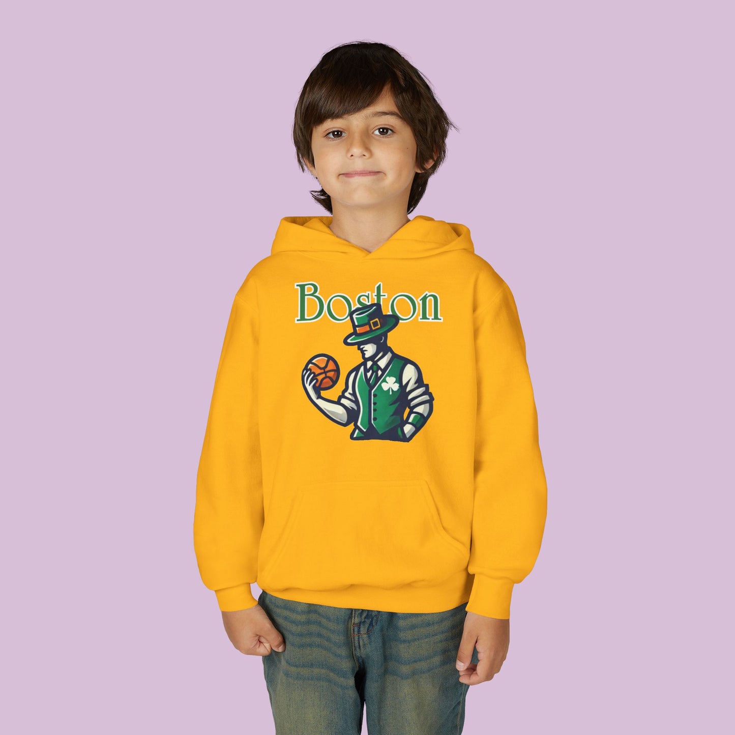 Boston Basketball Youth Hoodie