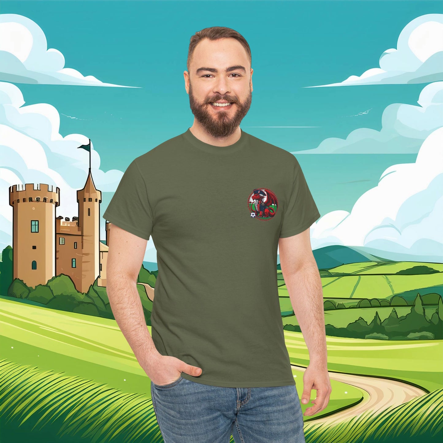 Revolutionary Red Dragons Front & Back Logo Tee