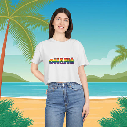 Rainbow Ohana Women's Crop Tee