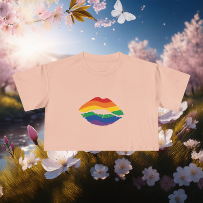 Rainbow Kiss Women's Crop Tee
