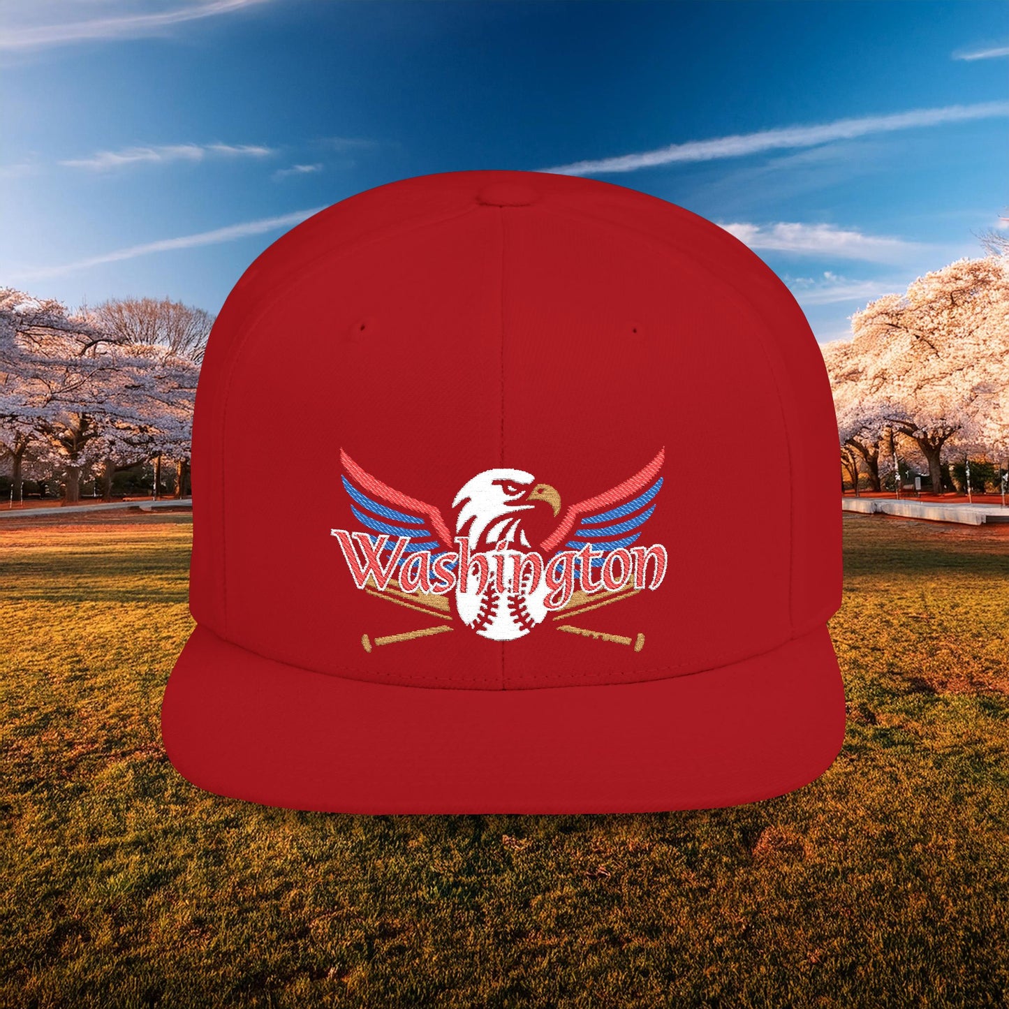 Washington Baseball Eagle Logo Flat Bill Snapback