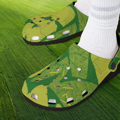 Electric Green and Gold Newcastle Foam Clogs