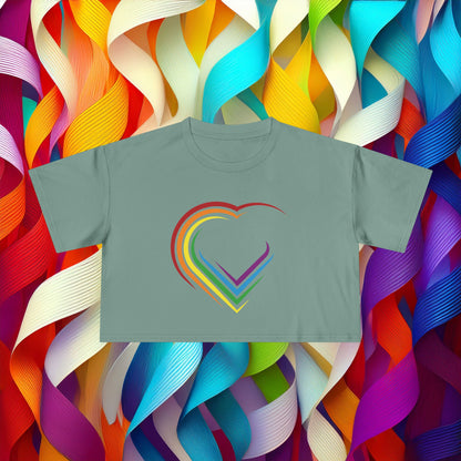 Rainbow Heart Women's Crop Tee