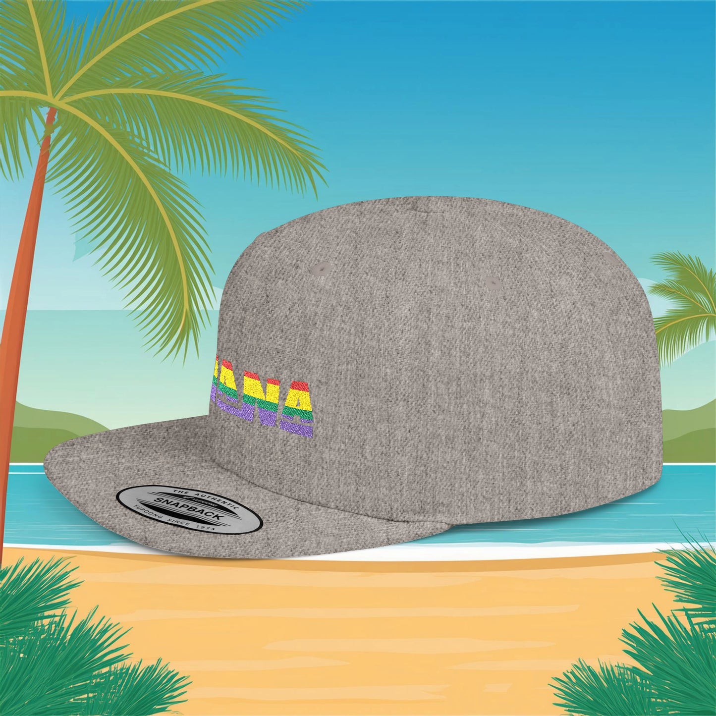 Rainbow Ohana Flat Bill Snapback