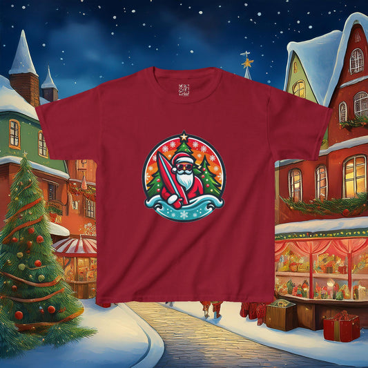 Catching Waves Santa Kids Tee