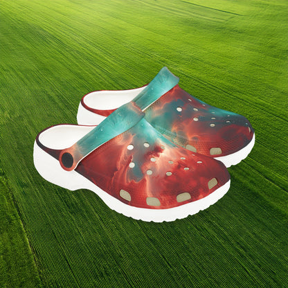 Red Galaxy Kid's Foam Clogs