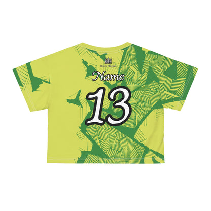 Electric Green and Gold Newcastle Crop Tee