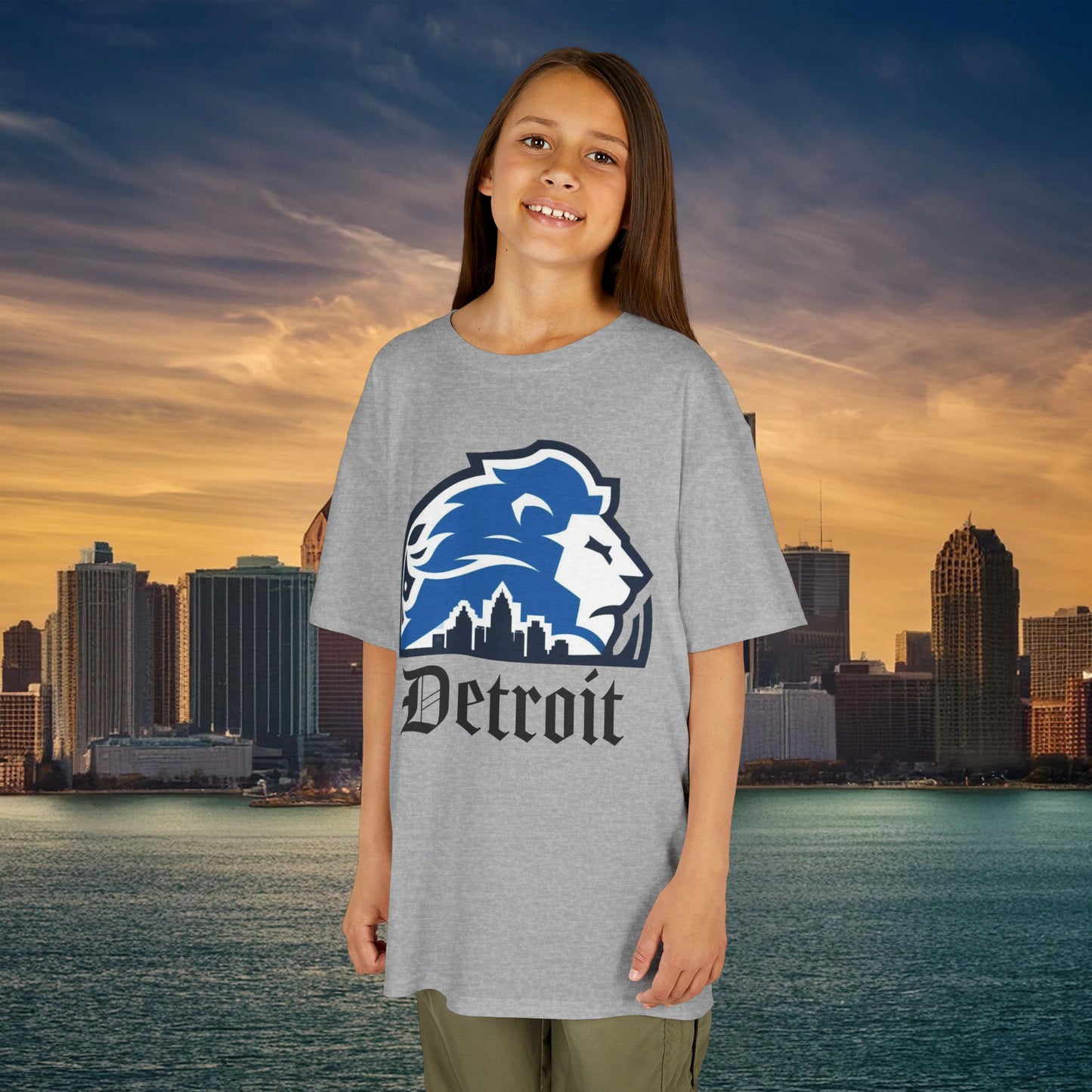 Detroit Football Skyline Kids Tee