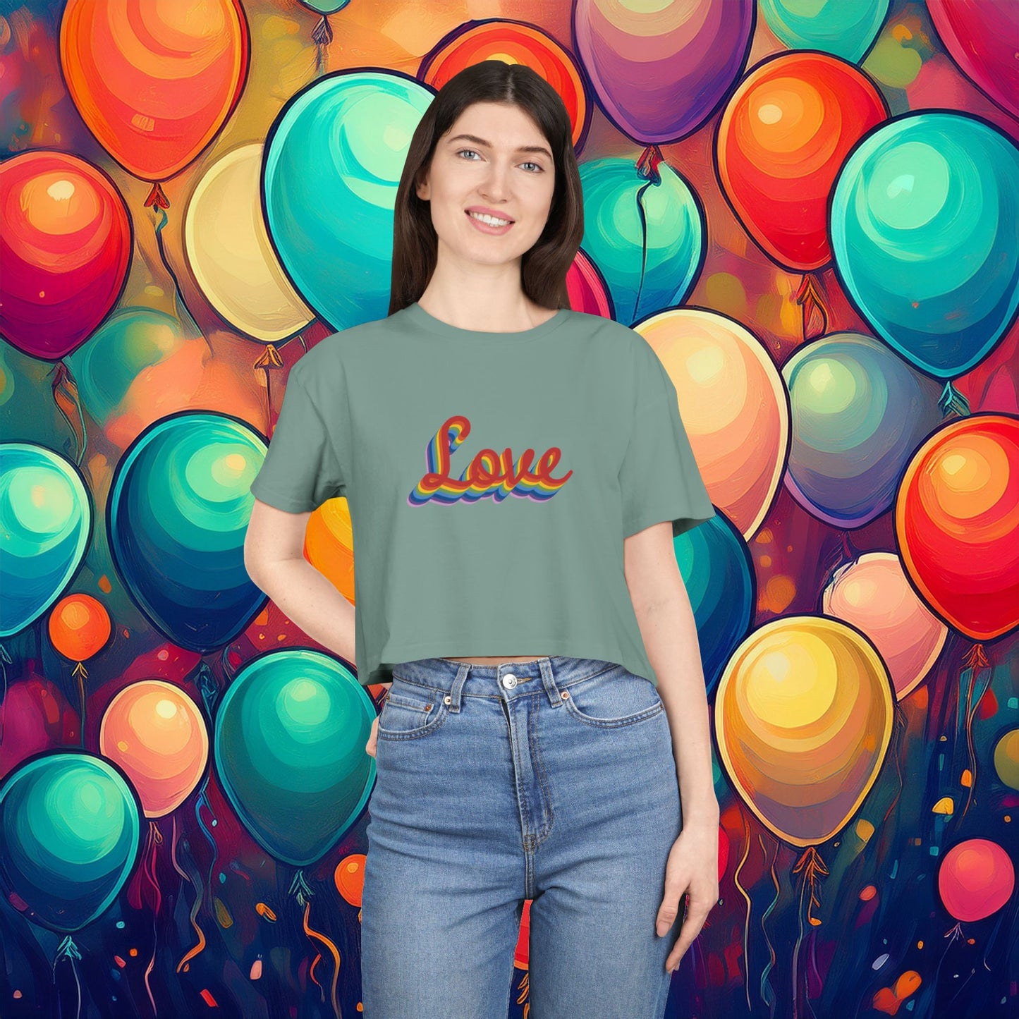 Rainbow Love Women's Crop Tee