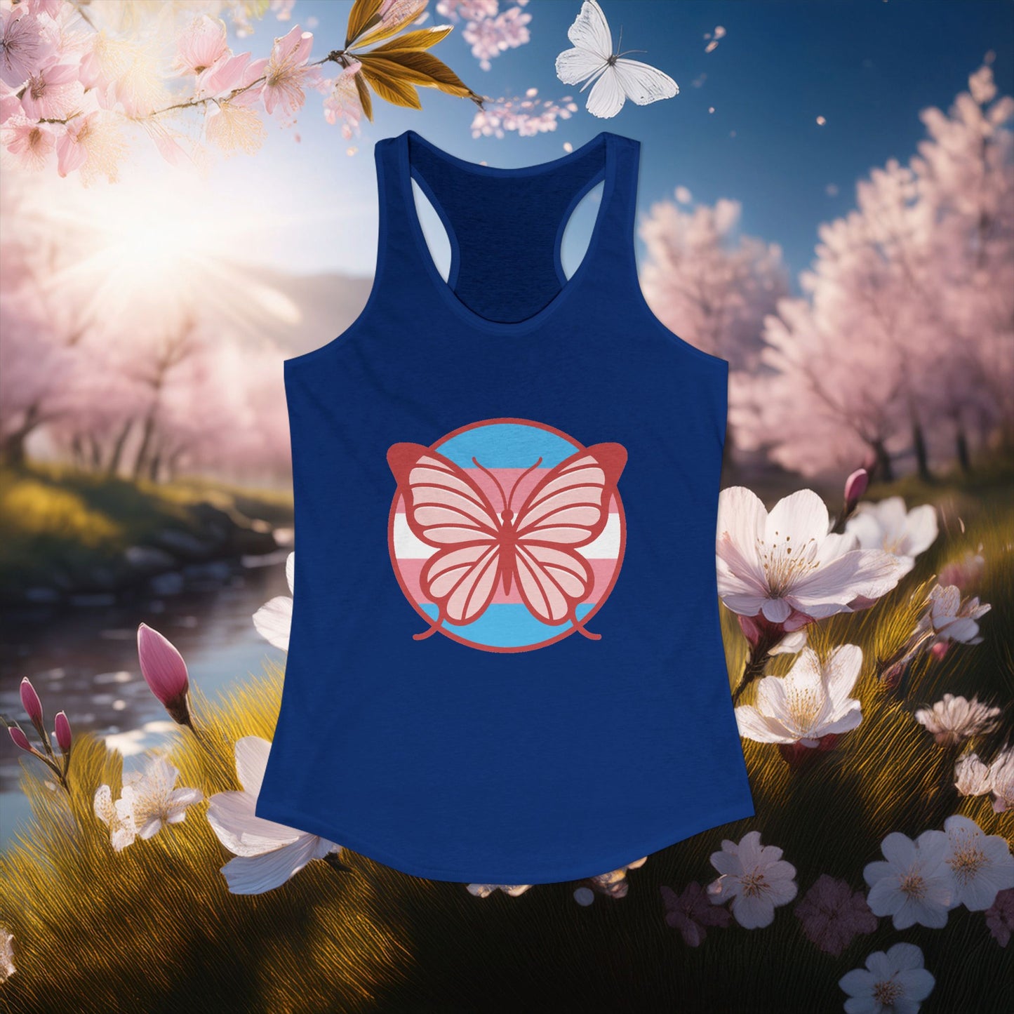 The T Elders Butterfly Graphic Racerback Tank Top
