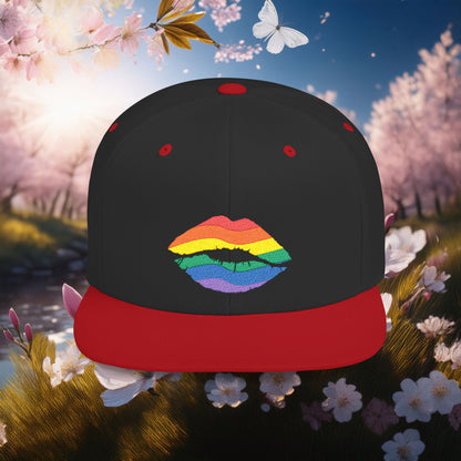 Rainbow Kiss Flat Bill Snapback