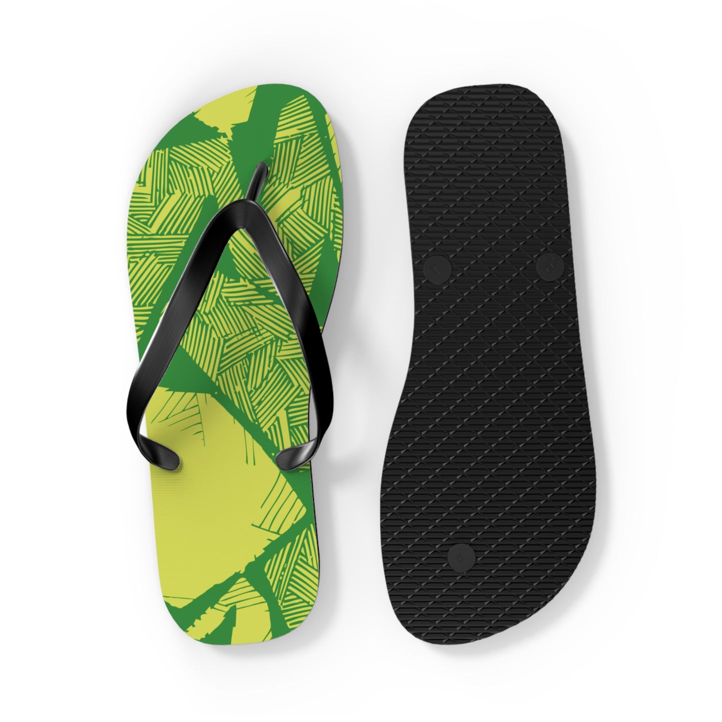 Electric Green and Gold Newcastle Flip Flops