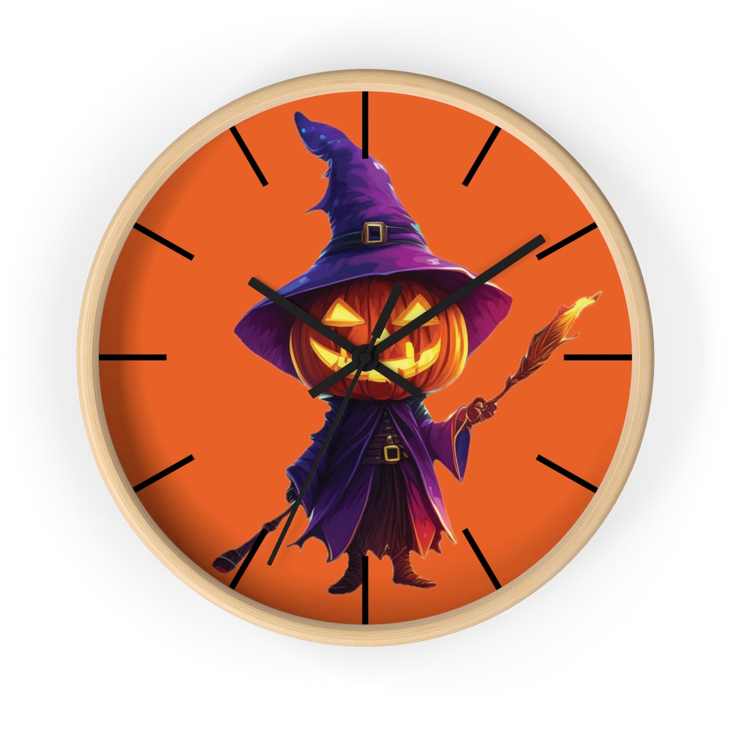 Pumpkin Wizard Wall Clock