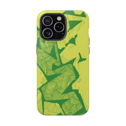 Electric Green and Gold Impact-Resistant Phone Case