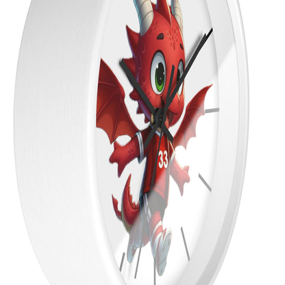 Mini Red Dragon Fan Wall Clock